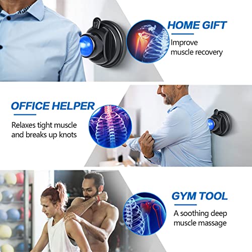 Wall-Mountable Massage Ball 2 pack Muscle Massage Roller for Pain Relief | Myofascial Release,Muscle Knots Back Pain,Hands-Free,Hot/Cold Therapy,Suction Cup Wall Mounting/Floor Rolling,Replace,Wash - style: 1 - Pack - Mountable Ball