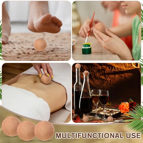 Novabright 100 Pack Cork Massage Ball 1.4 Inch Mini Myofascial Release Pressure Point Ball Lightweight Portable Deep Muscle Tissue Release Tool Acupressure Balls for Muscle Pain Relief, Yoga, Travel
