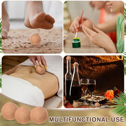 Novabright 100 Pack Cork Massage Ball 1.4 Inch Mini Myofascial Release Pressure Point Ball Lightweight Portable Deep Muscle Tissue Release Tool Acupressure Balls for Muscle Pain Relief, Yoga, Travel