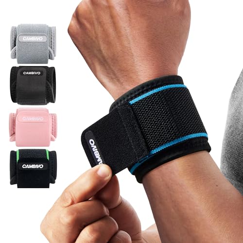 CAMBIVO 2 Pack Wrist Brace for Carpal Tunnel with wraps, Black-Blue - color: Black-Blue