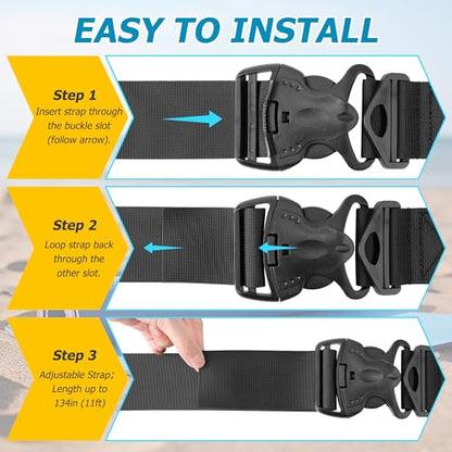 Enhon 2 Pack Floating Mat Straps Nylon with Quick Buckles, 94 Inch