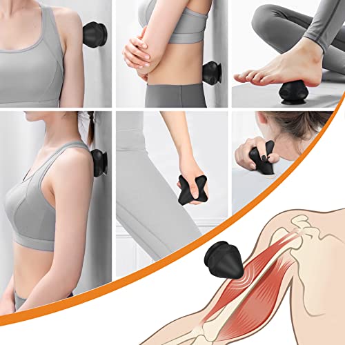 AOT Mountable Massage Ball with Suction Cup, Manual Back Massager Kit for Myofascial Release and Muscle Knot Remover Black - style: Black