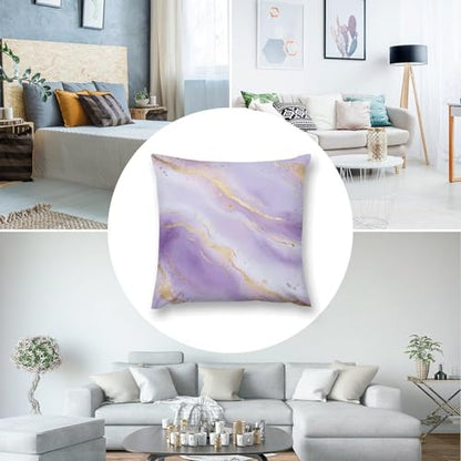 Purple Marble Decorative Throw Pillow Covers 18x18 Inch - color: Purple Marble