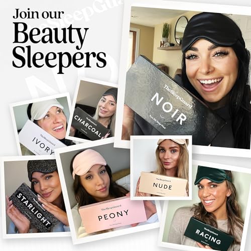 TheSleepGuard Pure Silk Sleep Mask [100% 6A Mulberry Silk, 22 Momme] Light Blocking Travel Essentials. Eye Masks for Sleeping. Black Oeko-Tex Blindfold. Eye Covers for Men & Women - color: Noir Black