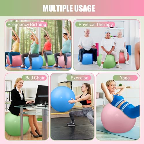 Leyndo 4 Pcs 26 Inch Yoga Exercise Ball Pilates - color: Macaron Color