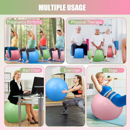 Leyndo 4 Pcs 26 Inch Yoga Exercise Ball Pilates - color: Macaron Color