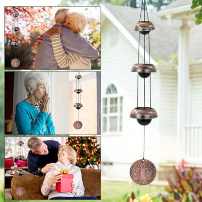 Tree of Life Bell Wind Chimes for Outside, Red Copper Temple - size: F-Tree