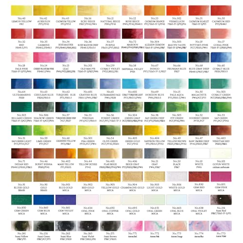 Kuretake GANSAI TAMBI Watercolor Paint Set 100 Colors with Wooden Box, Professional-quality art supplies for artists adult painting Non-Toxic, Made in Japan - style: 100 Colors