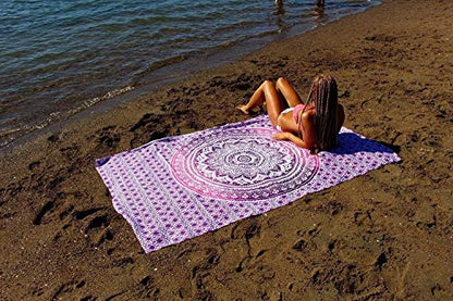 Popular Handicrafts Tapestry Wall Hanging Hippie Mandala Bohemian Hippy Psychedelic Design Indian Tapestries Bedspread 30 x 40 Inches (76 x 101 cms), Pink Purple Ombre - color: Pink Purple, size: 40"L x 30"W