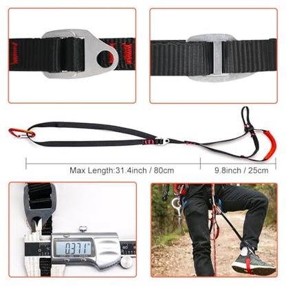 NewDoar Foot Ascender Loop for Climbing Tree Arborist - color: Black Red