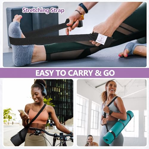 Yoga Mat Carrier Strap, Adjustable Thick Straps Sling for Carrying Large Mats, Stretching Band - color: 1pc Black