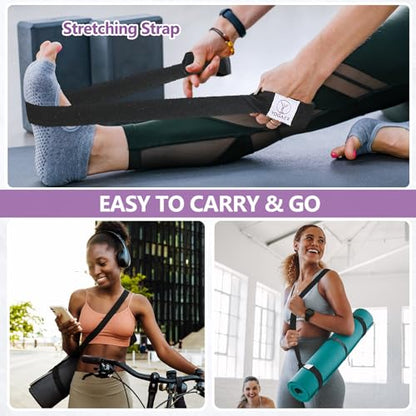 Yoga Mat Carrier Strap, Adjustable Thick Straps Sling for Carrying Large Mats, Stretching Band - color: 1pc Black