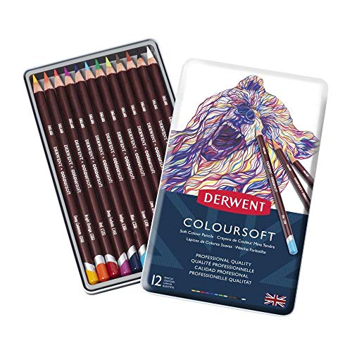 Derwent Colorsoft Pencils, 4mm Core, Metal Tin, 12 Count (0701026) - size: 12 Count (Pack of 1), style: Metal Tin