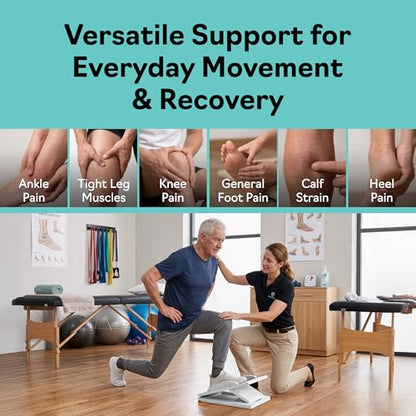 Slant Boards for Exercise, Wooden Slant Board, Calf Stretch Board with 7 Incline Angles, Velour Board, Balance Board & Calf Stretcher, Portable Incline Board for Physical Therapy, Ankle Mobility, Heel & Knees - color: White