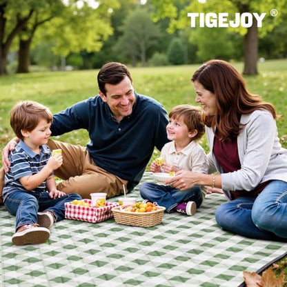 TigeJoy Extra Large Picnic Blanket Waterproof Beach Blanket 60''x60'' - color: Green, size: 5' x 5' (Rectangular)