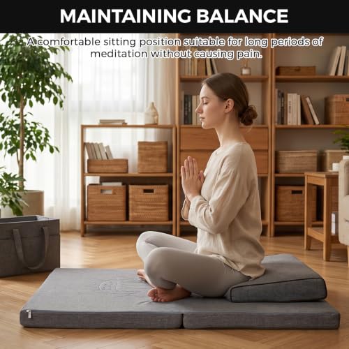 31.5in×31.5in Foldable Meditation Cushion Mat with Removable Cover