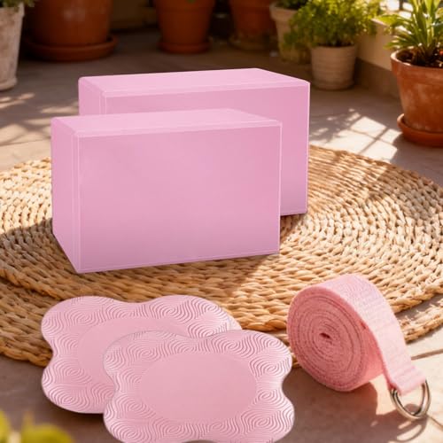 Blocks Yoga with Pads Lightweight Soft Foam Pilates Brick | Balance Flexibility Training Blocks for Fitness Exercise Home Gym Travel Dance