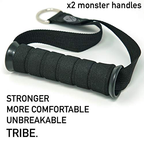 TRIBE Resistance Bands Accessories Equipment System for Home Gym, Exercise, Workout, Tube Bands & Cable Machines. Premium Ankle Straps, Door Anchor & Cushioned Handles. Heavy Duty Handle & Attachments