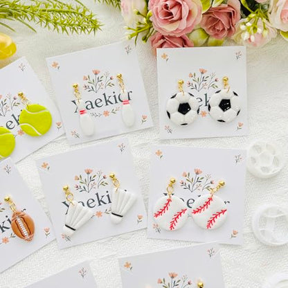 Sports Polymer Clay Cutters Set – Molds, Clay Cutters for Polymer Clay, Clay Earring Tools - color: G color