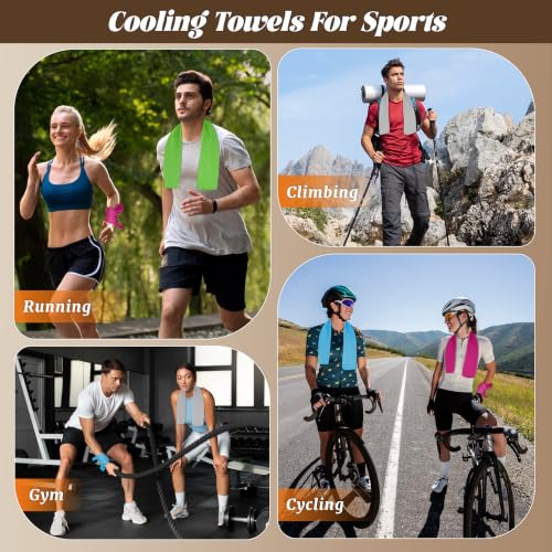 4 Pack Cooling Towels, Soft Breathable Cooling Towels for Neck and Face - color: Light Blue/Green/Pink/Grey