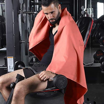 Rainleaf Microfiber Towel Quick Dry Camping & Travel & Gym Towel. Compact - color: Brick Red, size: 40.00" x 20.00"