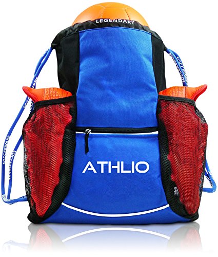 Soccerware Legendary Drawstring Gym Bag - Waterproof | For Sports & Workout Gear | XL Capacity | Heavy-Duty Sackpack Backpack - color: Blue