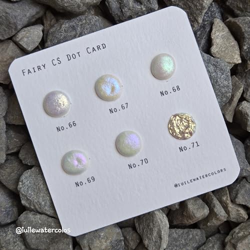 IUILE Handmade Watercolor Paints - Fairy CS Dot Card (6 colors). Color Shift, Metallic, Shiny, Shimmer - color: Fairy CS Dot