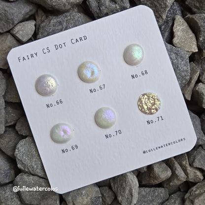 IUILE Handmade Watercolor Paints - Fairy CS Dot Card (6 colors). Color Shift, Metallic, Shiny, Shimmer - color: Fairy CS Dot