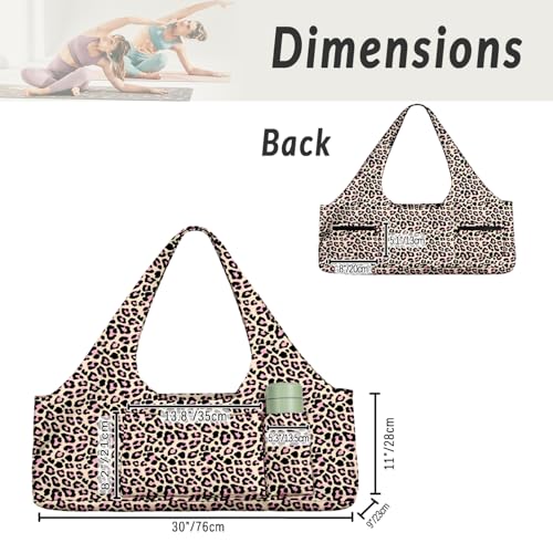 Yoga Mat Bag for Women Men Large Yoga Bag Travel - color: Leopard Print
