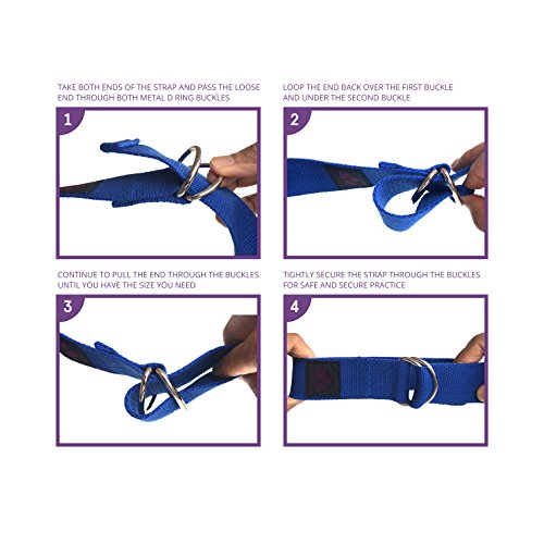 Clever Yoga - 8 ft Yoga Strap for Exercise & Physical Therapy, Leg Stretching Strap Yoga Accessories & Stretching Equipment, Leg Stretcher for Women & Men, Home Workout Essentials
