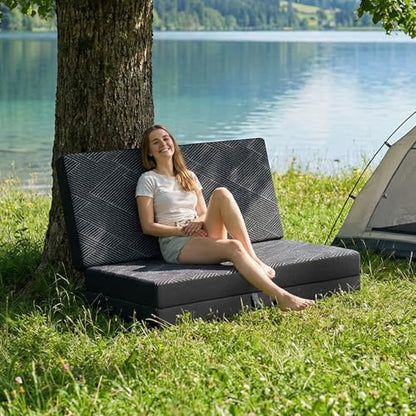Vamcheer Folding Mattress Full Size Foldable Mattress 6 Inch 73"x52"x6" | Tri Folding Mattress Trifold Memory Foam Mattress with Washable Cover, Handle & Non-Slip Bottom for Travel Camping Guest - size: Full-6 inch