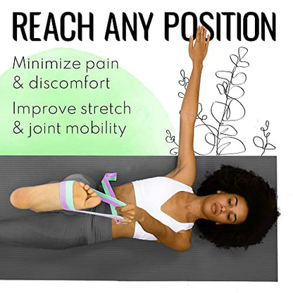 TECEUM 2 IN 1 Yoga & Mat Strap for Stretching – Cotton – 6/8/10 ft - color: Lavender Green, size: 8 ft