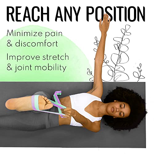 TECEUM 2 IN 1 Yoga & Mat Strap for Stretching – Cotton – 6/8/10 ft - color: Lavender Green, size: 10 ft