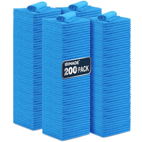 UNIMADE Shop 타월 걸레, 200팩 재사용 가능한 걸레 벌크 - color: 블루., size: 200pk
