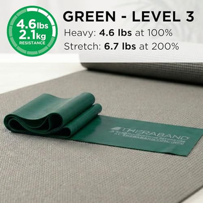 THERABAND Professional Latex Resistance, Workout Band, Exercise, 6', Green - color: Green - Heavy, size: 1 Count