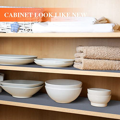 Mcrbeay Shelf Liner Non Adhesive, Washable Cabinet Liners for Shelves - color: Dark Gray, size: 10"W x 360"L
