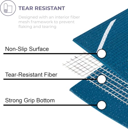 Ascend 6mm Thick Yoga Mat, 72x24in - color: Ocean Tide - Printed