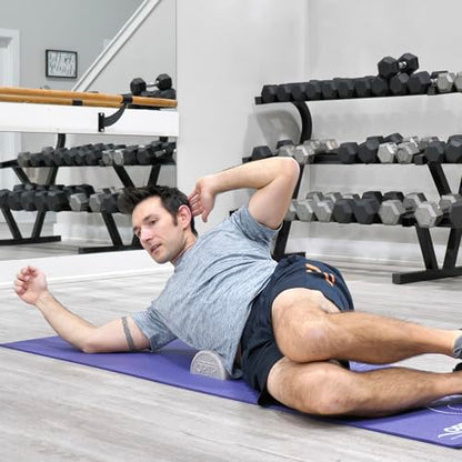 OPTP Silver AXIS Moderately Firm Foam Roller – Half-Round, Silver, 12" x 3" - size: 12" x 3" Half-Round