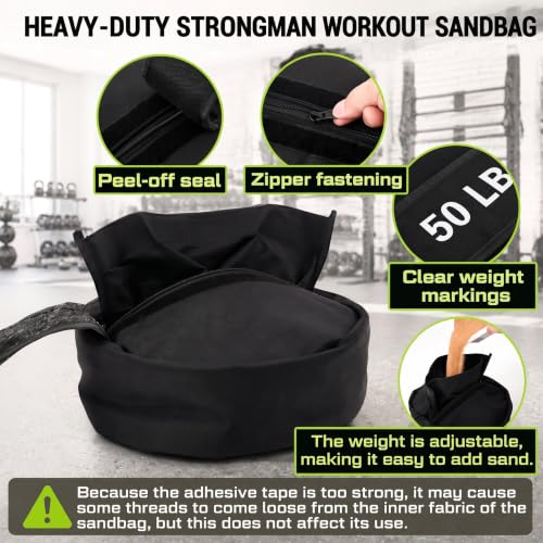 1 Pcs Sandbag for Working Out, Heavy Duty Unfilled Workout Sandbag for Weight Training, Cross Training, Strongman, Fitness, Full Body, Adjustable Weight for Commercial and Home Gym