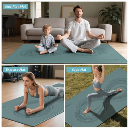 Large 76"x40"x0.4" Yoga Mat - color: Dark green