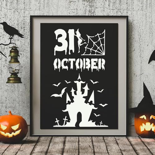 80 Pcs 3 x 3 Inch Halloween Stencils for Painting on Wood, Reusable Happy Pumpkin Spider Web Stencil DIY Ornaments Ghost Paint Template Set for Wall Door Home Decor - style: Halloween