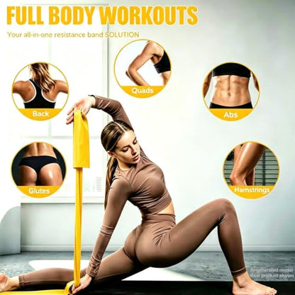 Resistance Bands for Working Out, Physical Therapy, Yoga & Pilates - color: Yellow