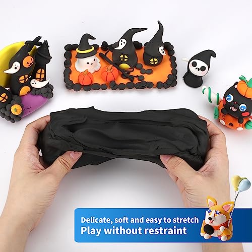 ifergoo 100g Black Air Dry Clay, 3.5oz DIY Creative Modeling Clay for Kids | Refill Foam Magic Clay for School Art & Craft Project, Slime Supplies, Ultra-light & Soft, Gift for Age 3-12 Boys & Girls - color: Black/100g