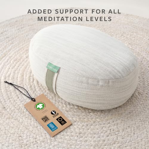 Avocado Organic Yoga Meditation Pillow, GOTS Certified Organic Cotton Cover, Natural Buckwheat Fill - size: Oval Meditation