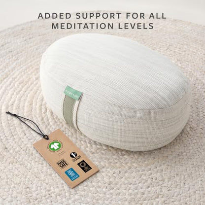 Avocado Organic Yoga Meditation Pillow, GOTS Certified Organic Cotton Cover, Natural Buckwheat Fill - size: Oval Meditation
