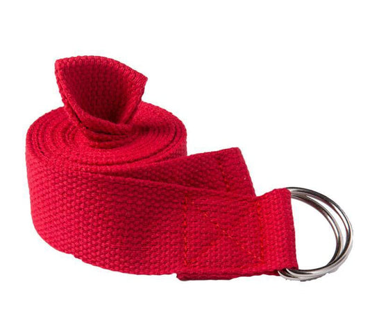 MUNE Stretching Yoga Strap,Stretch Band for Yoga Pilates Exercise 6 Ft,Durable Yoga Belt with Safe Adjustable D Ring Buckle for Daily Stretching, Physical Therapy, Restorative Practice,Red Color