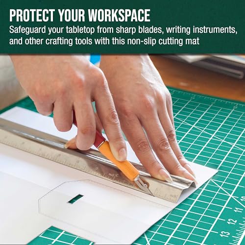 U.S. Art Supply 40"x60" Self-Healing Cutting Mat 5-Ply Green/Black | Double-Sided Green/Black Craft Mat, Non-Slip Cutting Mats for Crafts, Sewing, Quilting, Scrapbooking - color: Green/Black