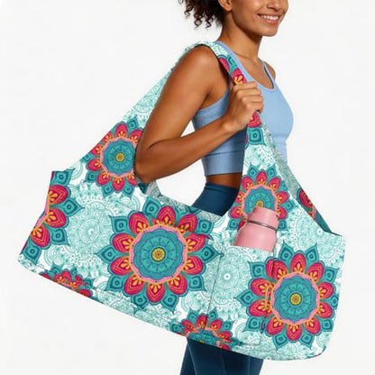 Yoga Mat Bag for Women Men Large Yoga Bag Travel - color: Green