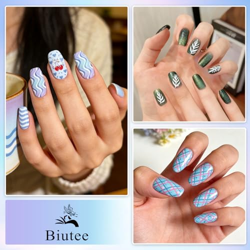 Biutee 10 PCS Nail Art Stamping Plates Set Nail Stamping Kit | Nail Stamp Plate Butterfly Starry Sky Flower Bowknot Design Nail Stamper Kit with Nail Stamper Scraper and Storage Bag - color: 14 Piece Set