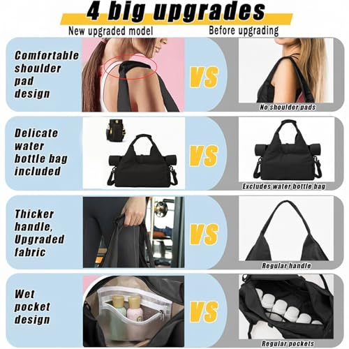 Yoga Mat Bag, Sport yoga Gym Bag for women, Lightweight yoga mat bag carrier with Yoga Strap, Carryall Yoga Tote Bag - color: Black
